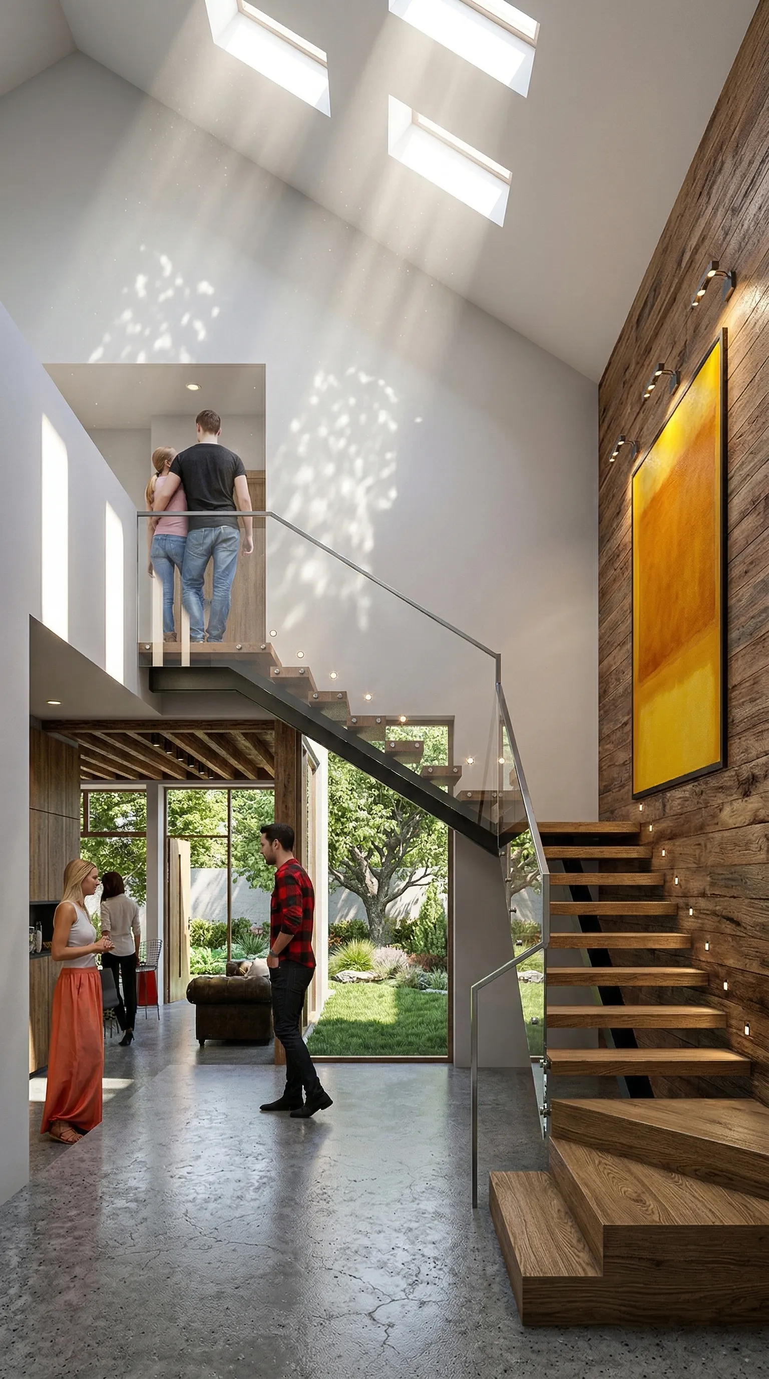 Render Escalera de Casa Ja — PatagoniaBIM